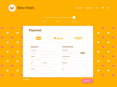 Brew Fresh UI Design: Check Out page 02 app branding dailyui dailyui 003 dailyuichallenge dailyuiux illustration ui ux web website