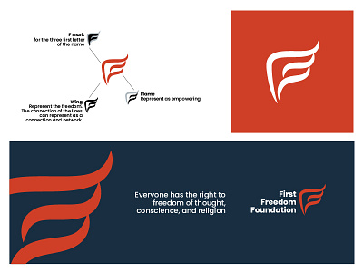 FFF connection flame foundation lettermark logo network swoosh wing