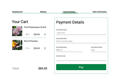 Plant Store 002 checkout page daily 100 challenge