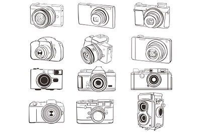 Camera with line art style branding camera camera icon camera logo design illustration inspiration line art studio vector