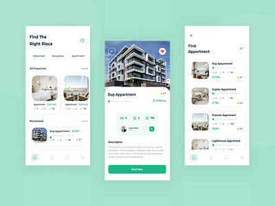 Mobile App - Real Estate apartement apartment app architecture building clean design estate finder home home rent housing mobile app modern house product product design property real estate rent ui design ux design