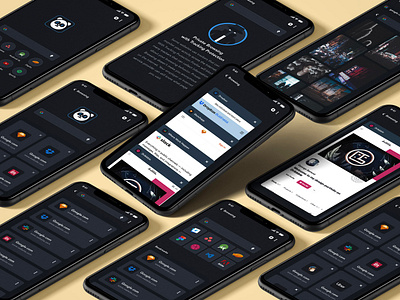 Browser App Design ideas | Grizzly Mobile App Ui KIt adroid ui kit animated mockup animation app design statistics article design chrome dark mode dark ui firefox free ui kit internet ios ui kit iphone mockup login design ui kit ux design walk through design xd ui kit