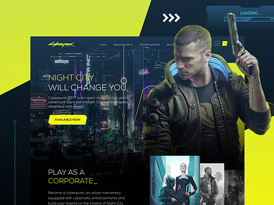 Cyberpunk 2077 UI Design cyberpunk2077 design gaming ui ui design uidesign uiux ux uxdesign webdesign website