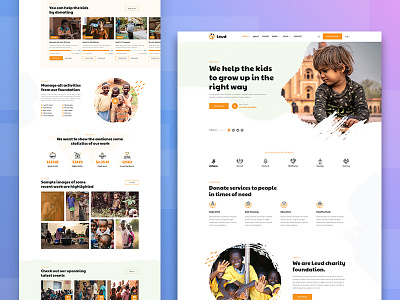 Leud - Charity & Donation Template branding charity creative design donation landing page web design