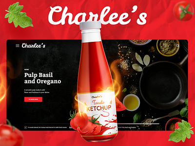 Charless's Yummy Tomato Ketchup animation bottle branding charlees chilly design graphic design illustration ketchup landing logo page red sauce tomato typography ui ux vector wordpress