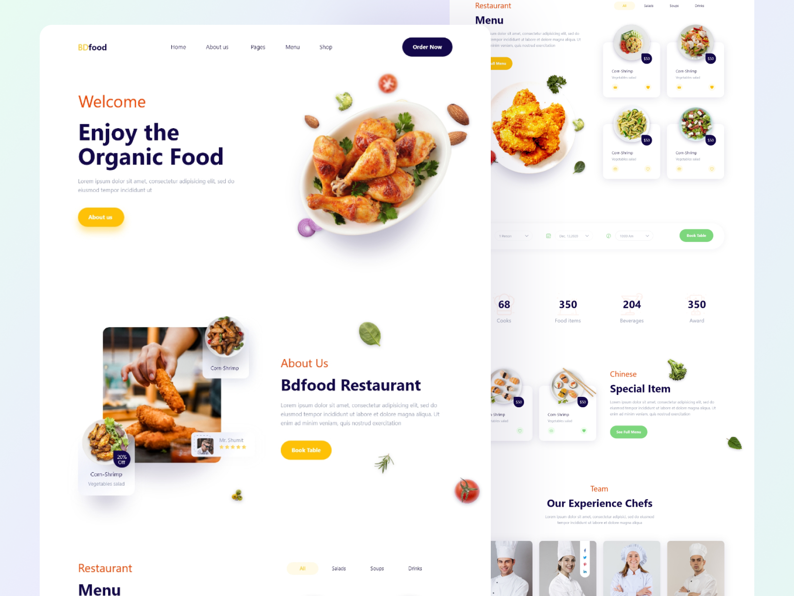 Food Website Landing Page Design by BoomDevs on Dribbble