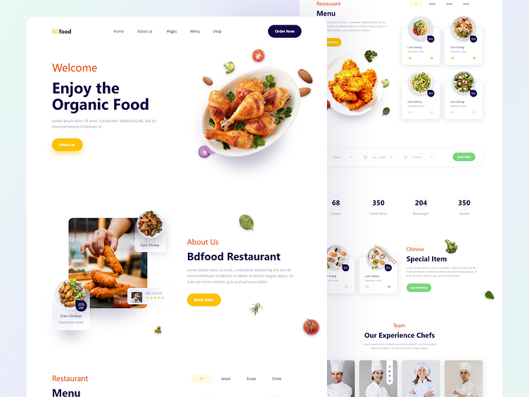 Food Website Landing Page Design by BOOM DEVS on Dribbble