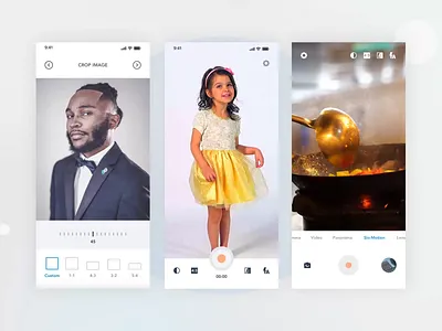 Camera App Design | Grizzly Mobile App Ui KIt adroid ui kit animated mockup animation article design camera app capture dark mode editor free ui kit gallery ios ui kit iphone mockup motion photo app ui kit ux design video recorder walk through design xd ui kit