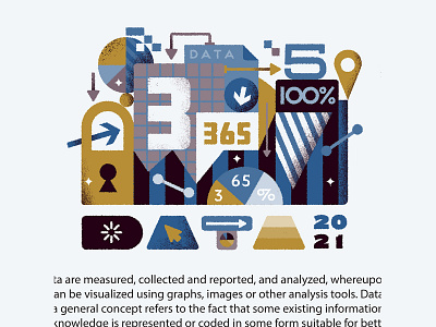 Data Chunk 2021 assemblage illustration numbers texture vector