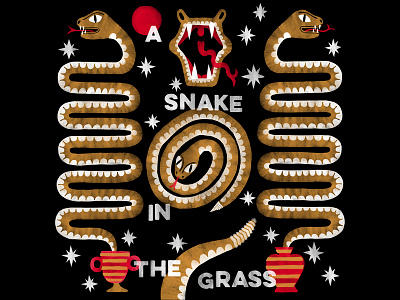 A Snake in the Grass! graphic illustration