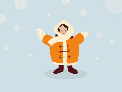 Winter illustration branding design design illustration estatic illustration girl girl illustration hollidays icon illustration illustrator lovely lovely illustration merry xmas vector winter yellow