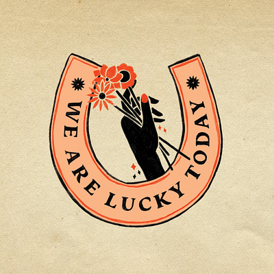 We Are Lucky Today diamonds flower flowers hand hand holding flowers horseshoe luck lucky