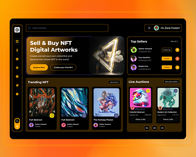 NFT Auction Marketplace user dashboard Dark version admin admin panel analytics blockchain chart cryptoart design finance fluttertop nft nft app nft dashboard nft marketplace nft web nftart rarible ui uiux user dashboard web3