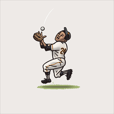 Willie Mays, "The Catch" athlete baseball drawing giants illustration mario mlb new york portrait san francisco spo mos spot illustration the catch willie mays zucca