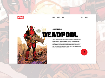 Deadpool deadpool marvel ui ux web