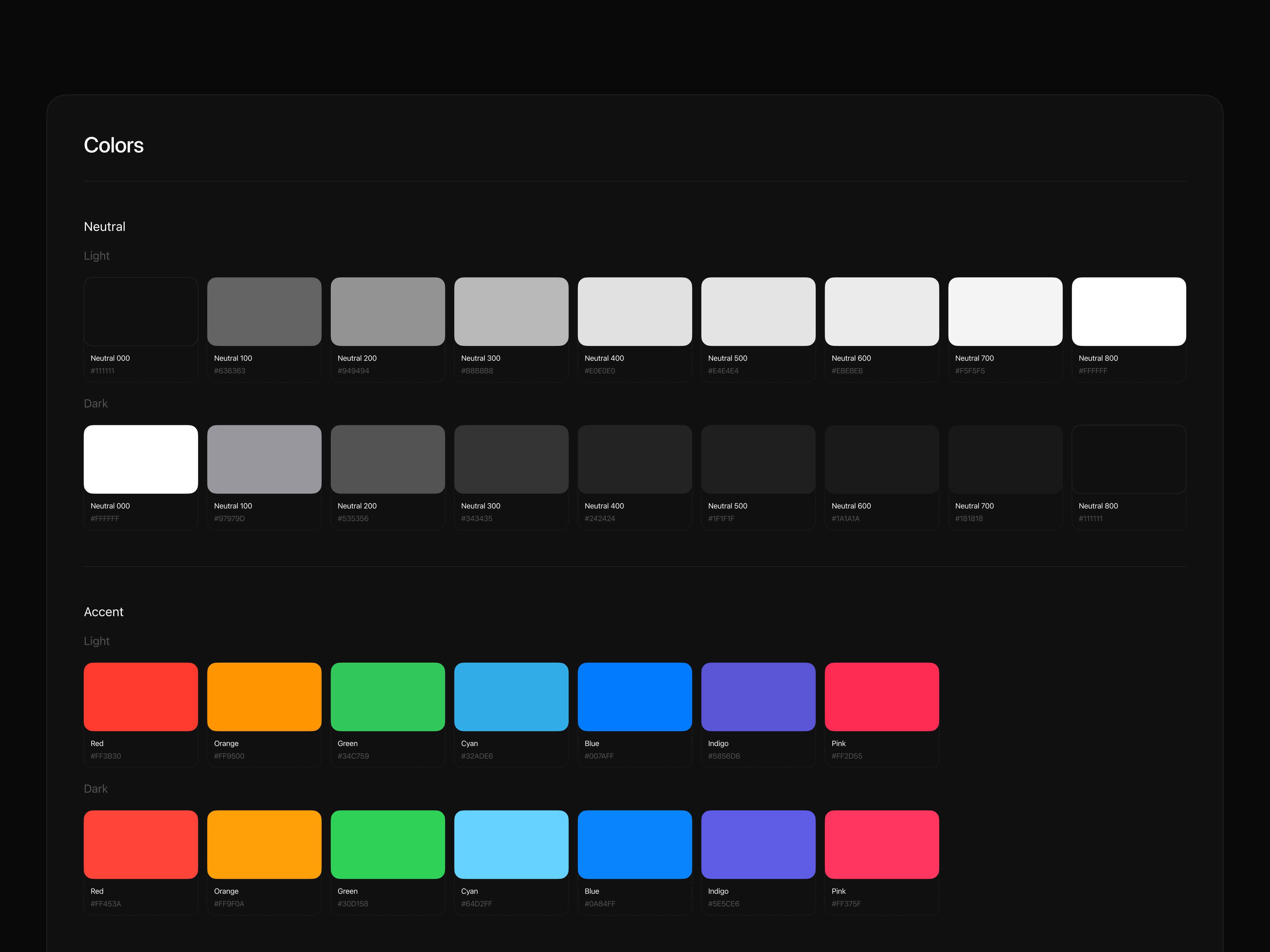 Notife – Design system app black cards clean colors dark dark mode design design system design tokens foundation ios minimal mobile mobile app modern scale typography ui ux