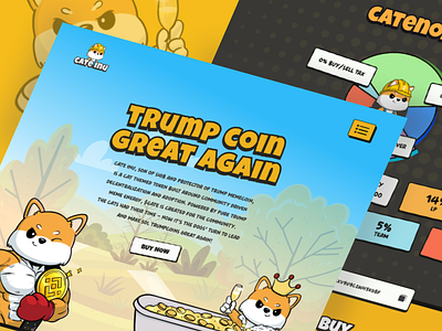 Landing Page: Trump Meme token/Trump coin crypto funny website meme coin meme coin design meme coin landing page meme coin website meme landing page meme token meme token design memecoin trump trump coin web design