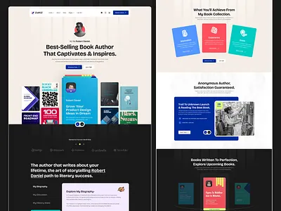 Zaitiz - Book Author And Writer Website bookauthorwebsitetemplate figma design landing page minimal design nocodedevelopment responsive design template design uiux uiuxdesign user experience web devolopment webdesign webflow template website website concept website designe website theme writerwebsitedesign writerwebsitetemplate