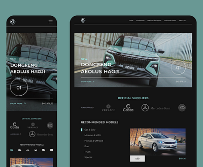 Design for Dongfeng Cars blue cars cyan dark gray green inter minimalism product sport ui ux