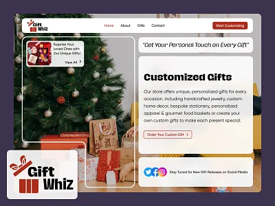 🎁 GiftWhiz – Custom Gifting Made Easy! 🎀✨ christmasvibes ecommerce festivedesign giftshop landingpage uiux webdesign