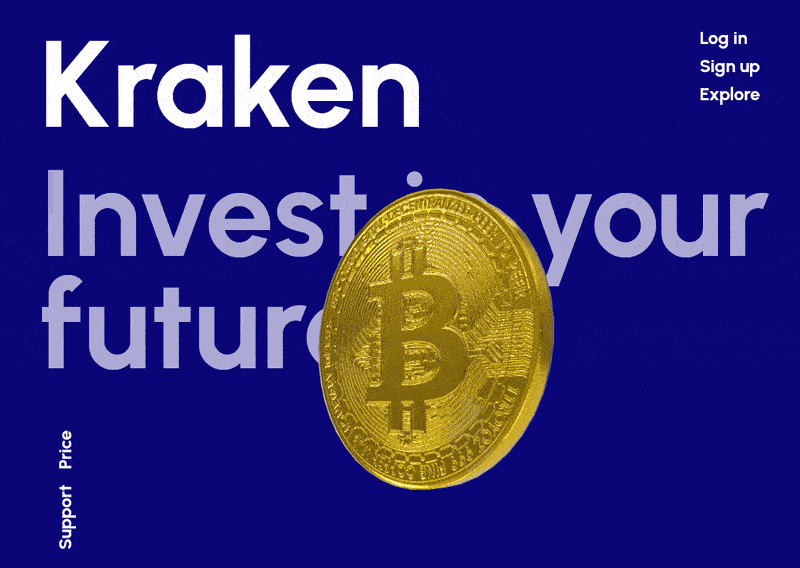 💰Invest your future with @Kraken 3d animation bitcoin coin crypto defi digital homepage interaction investment kraken productdesign wallet web web3