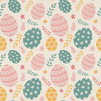 Easter Pattern 2024 art licensing cute digital illustration easter bunny easter design easter egg fabric design giftware giftwrap illustration pastel tones procreate repeat pattern seamless pattern spring collection spring floral spring stationery stationery surface design