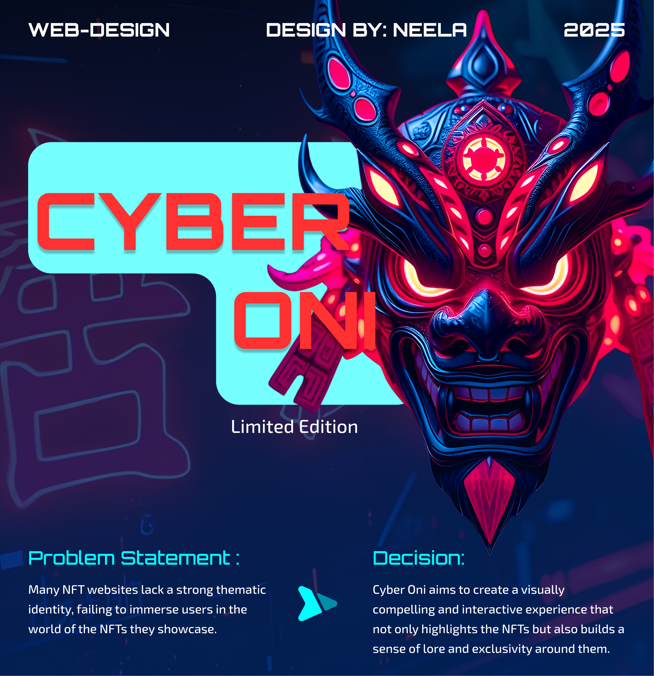 NFT Collection Website - Cyber Oni ai blockchain cryptowebsite figma graphic design nftcollection nftwebsite ui ux