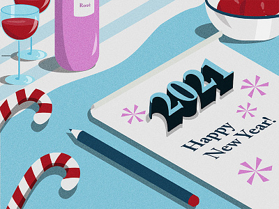 Happy New Year! 2021 2021 art art 2021 art work artph candy cane digital art flat art flat design happy new year happy year holdays 2021 holiday season art holidays isometric isometric art new year shapes vector artist wine