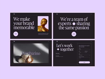 TopNotch - Branding Agency Website Layout agency animation branding dark dark ui figma grid layout lyon pink serif font typography ui ui design website