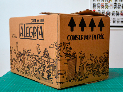 Cervezas Alegría alegria beer beers box cartoon cervezas craftbeer doodle illustration packaging