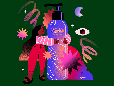 Practice, Kiehl´s. Midnight Recovery Botanical Cleansing Oil artoftheday artwork digital girl illustration illustration ilustración kiehls photoshop procreate procreate art selfcare skincare woman woman illustration