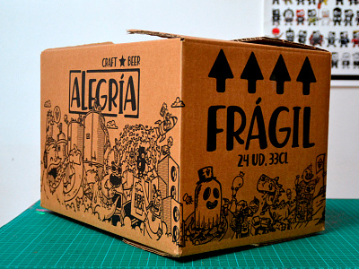 Cervezas Alegría alegria beer beers box cartoon cervezas craftbeer doodle illustration packaging