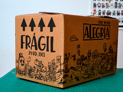 Cervezas Alegría alegria beer beers box cartoon cervezas craftbeer doodle illustration packaging