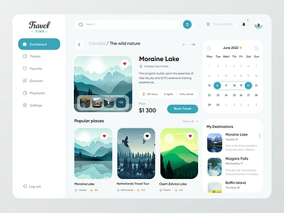 Travel dashboard adventure app branding calendar clean dashboard design destination illustration interface location logo place products tours travel trip ui ux