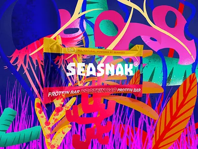 SEASNAK protein bars branding design drawing foodpackaging illustration logo logodesign procreate product design protein proteinbar proteinbrand