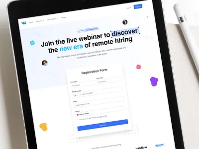 Live Webinar UX Landing Page business web chart color creative design data design dribbblers homepage illustration landing page layout minimal minimalist service landing page typography ui design uiux user interface web design website
