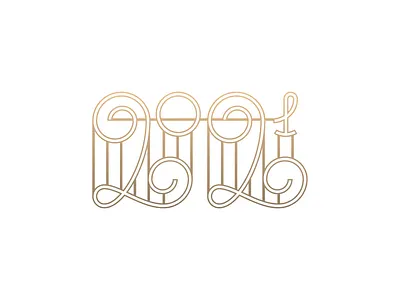 Happy New Year 2021 20s lettering new year typography