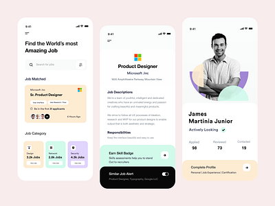 Job Search App 2021 app design design job application jobs minimal ui uidesign uxdesign uxui