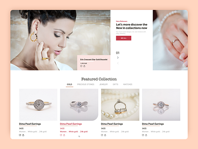 LoLoee Home page collection diamond featured gold jewelry precious stones shop ui ui design ux watch