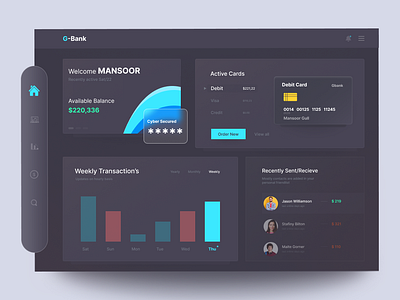 G-Bank Pay Dashboard concept dashboard design idea illustration mansoorgull product ui ux webdesign