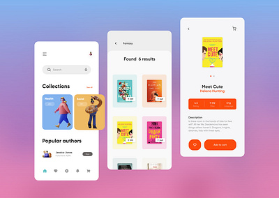 Bookattic! Dashboard · Results Screen · Product Screen 🚀 3d design adobe xd app ui behance design download free fresh interaction design mobile ui modern design motion design motion graphics photoshop ui ui ux designer ux web website xd design