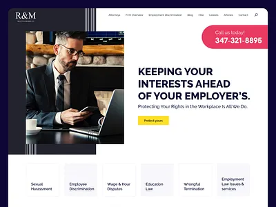 R & M Landing page company landing lawn ux uxui