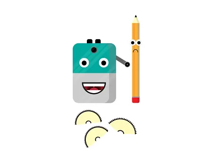 sad pencil friend illustraion illustrator pencil pencil sharpener