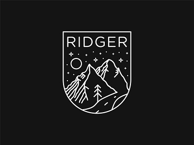 RIDGER Mountain Badge ⛰️✨ 🌲 badge badge logo mountain mountain badge sparkle sparkles
