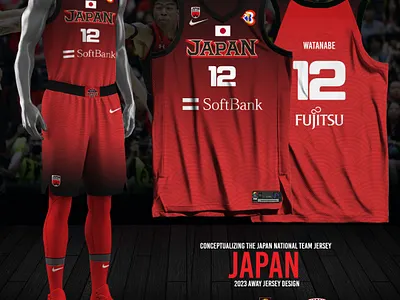 Japan 2023 FIBA World Cup - Away Jersey basketball jersey fan made jersey design