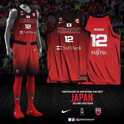 Japan 2023 FIBA World Cup - Away Jersey basketball jersey fan made jersey design