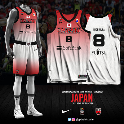 Japan 2023 FIBA World Cup - Home Jersey basketball jersey fan made jersey design