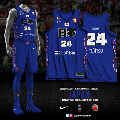 Japan 2023 FIBA World Cup - Alternate Jersey basketball jersey fan made jersey design