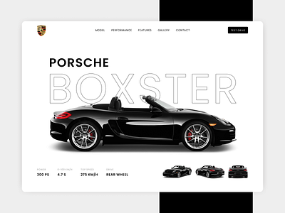 Porsche Boxster abstract app boxster car landing page car website design landing design landingpage minimal modern design modernism new design porsche ui ui design ux web ui website