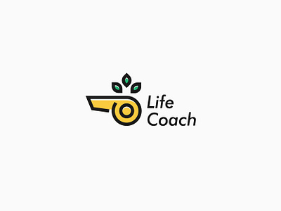 Life coach branding design icon illustration linear logo vector